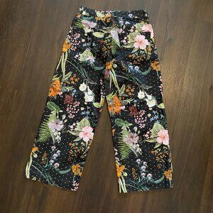 Topshop Rhinestone Studded Floral Denim Pants